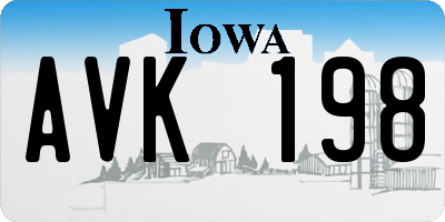 IA license plate AVK198