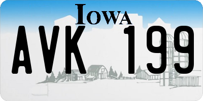 IA license plate AVK199