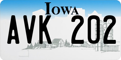 IA license plate AVK202
