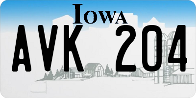 IA license plate AVK204