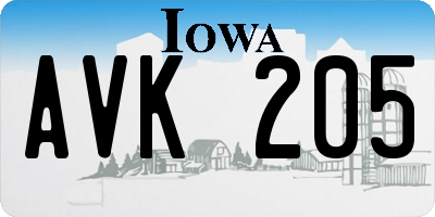 IA license plate AVK205