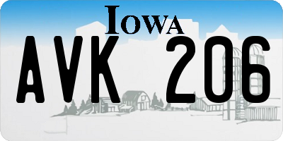 IA license plate AVK206