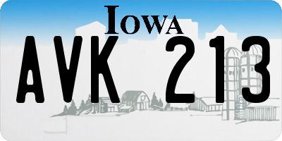 IA license plate AVK213