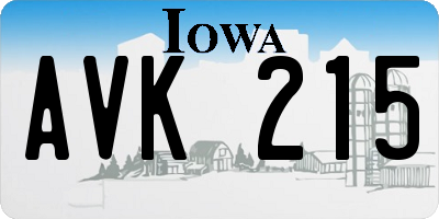 IA license plate AVK215