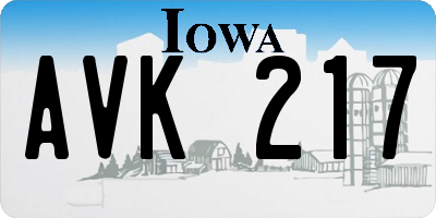 IA license plate AVK217