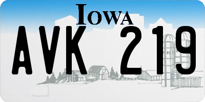 IA license plate AVK219