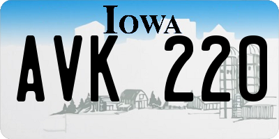 IA license plate AVK220