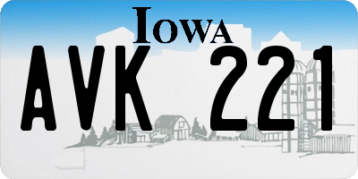 IA license plate AVK221