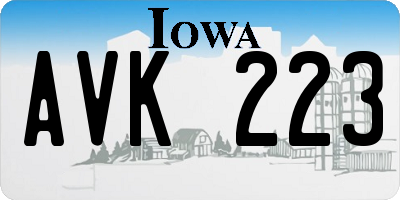 IA license plate AVK223