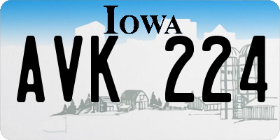 IA license plate AVK224