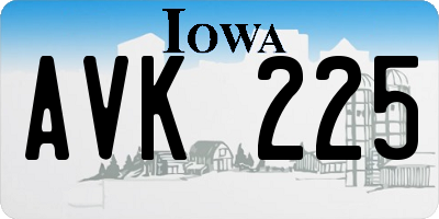 IA license plate AVK225