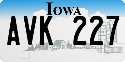 IA license plate AVK227
