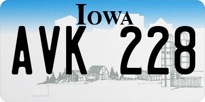 IA license plate AVK228