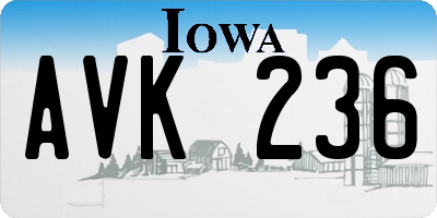 IA license plate AVK236