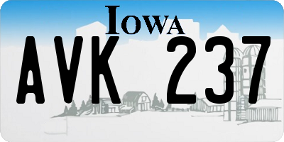 IA license plate AVK237