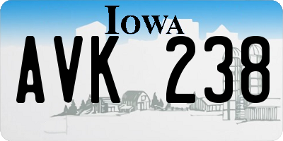 IA license plate AVK238