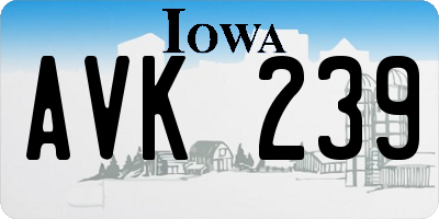 IA license plate AVK239