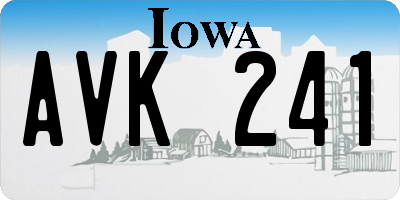 IA license plate AVK241