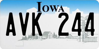 IA license plate AVK244