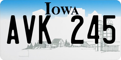 IA license plate AVK245