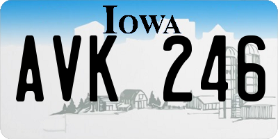 IA license plate AVK246