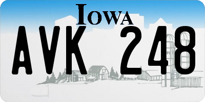 IA license plate AVK248