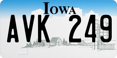 IA license plate AVK249