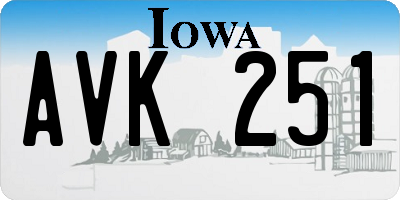 IA license plate AVK251