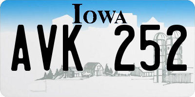 IA license plate AVK252