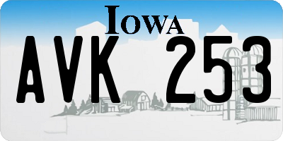 IA license plate AVK253