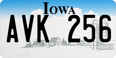 IA license plate AVK256
