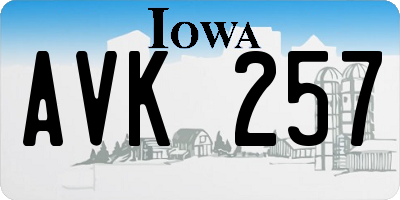 IA license plate AVK257