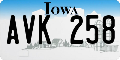 IA license plate AVK258