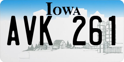 IA license plate AVK261