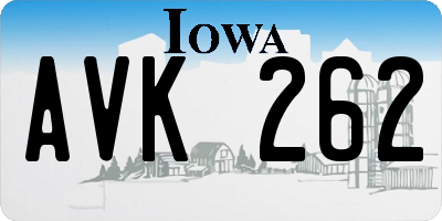 IA license plate AVK262