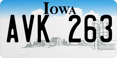 IA license plate AVK263