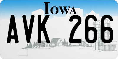 IA license plate AVK266