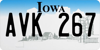 IA license plate AVK267