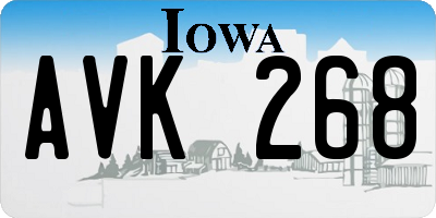 IA license plate AVK268