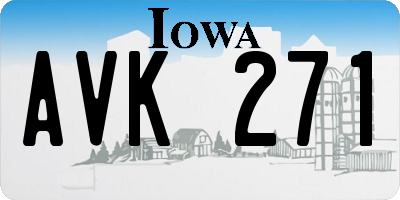 IA license plate AVK271
