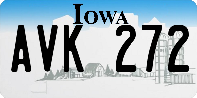 IA license plate AVK272