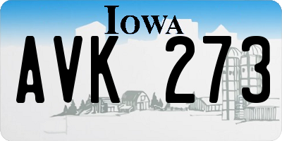 IA license plate AVK273