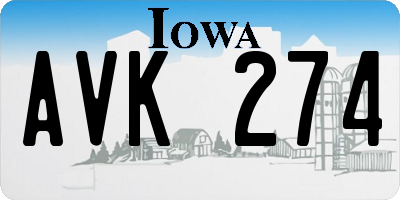 IA license plate AVK274
