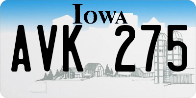 IA license plate AVK275