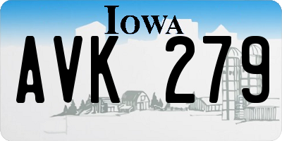 IA license plate AVK279