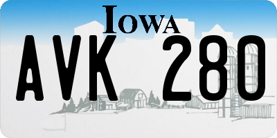 IA license plate AVK280