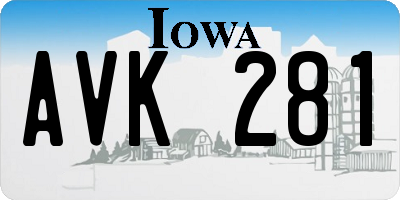 IA license plate AVK281