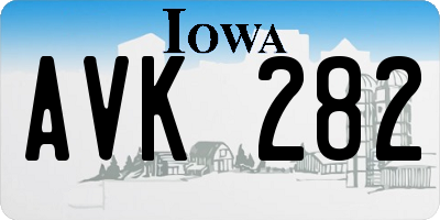 IA license plate AVK282