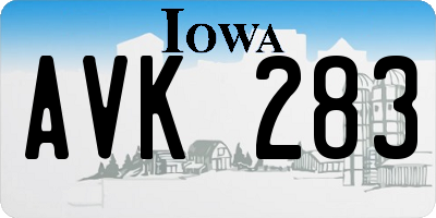 IA license plate AVK283