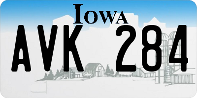 IA license plate AVK284